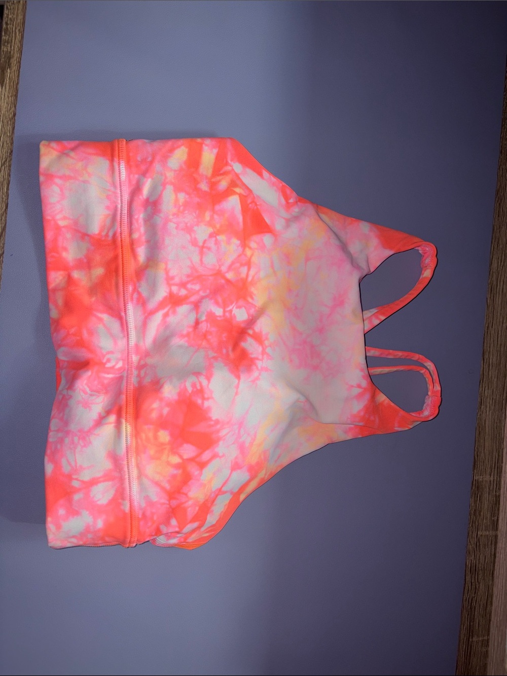 lululemon athletica women Neon Tie-Dye sports bra - Coral Pink & Yellow